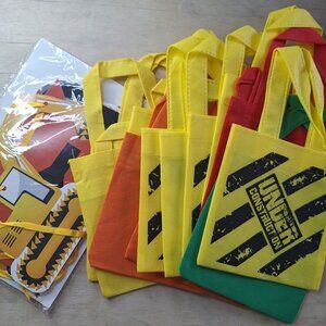 Under Construction Party Favor Tote Bags  Set Of 12 Themed Banner Dozer Birthday